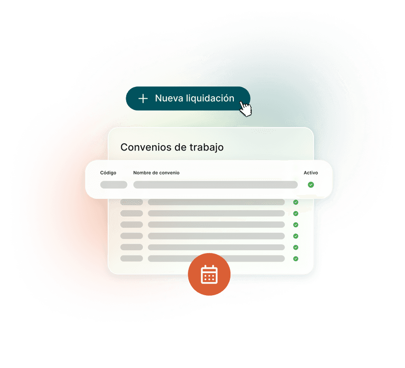 Interfaz de convenios de trabajo